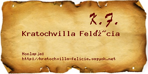 Kratochvilla Felícia névjegykártya